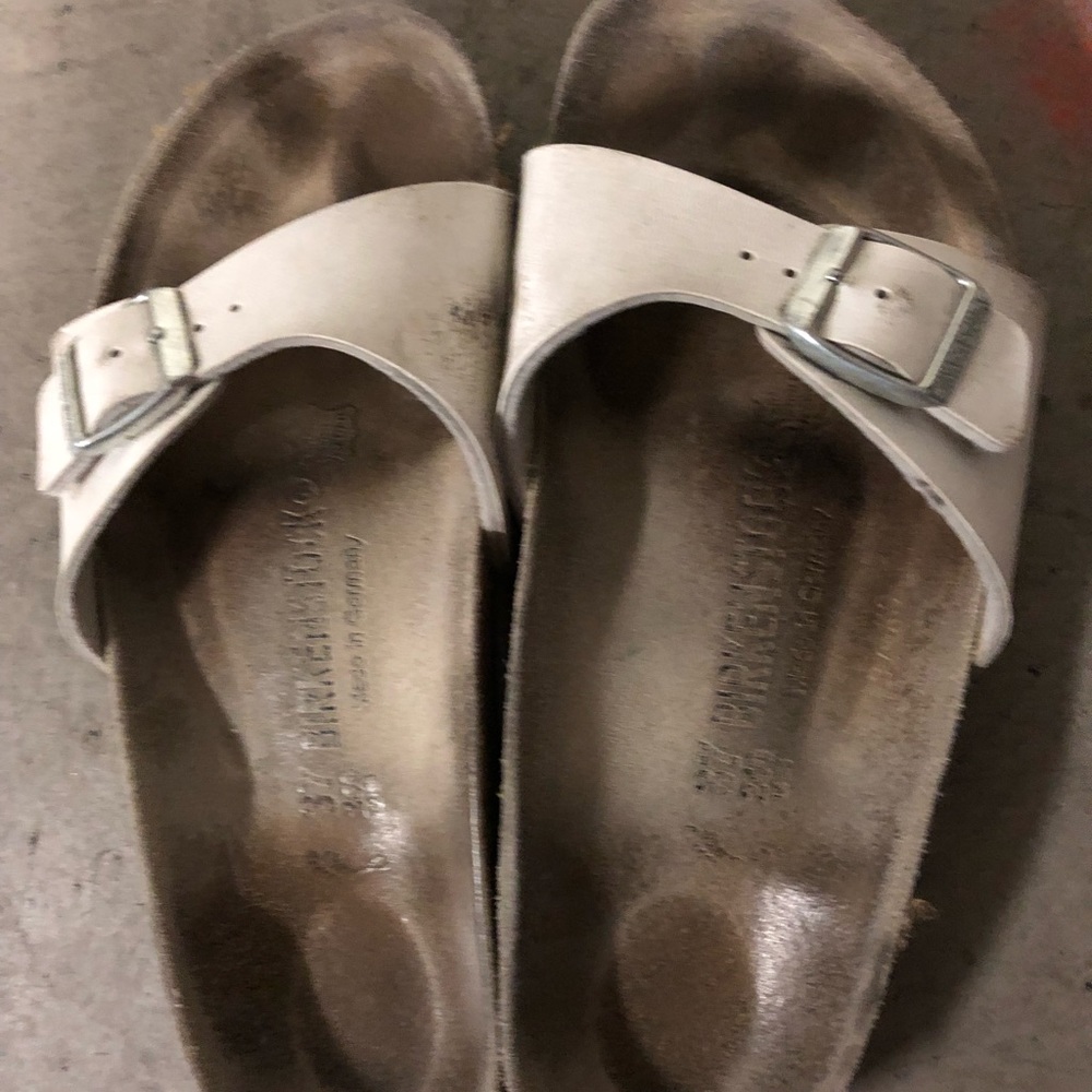 Used white Birkenstock sandals